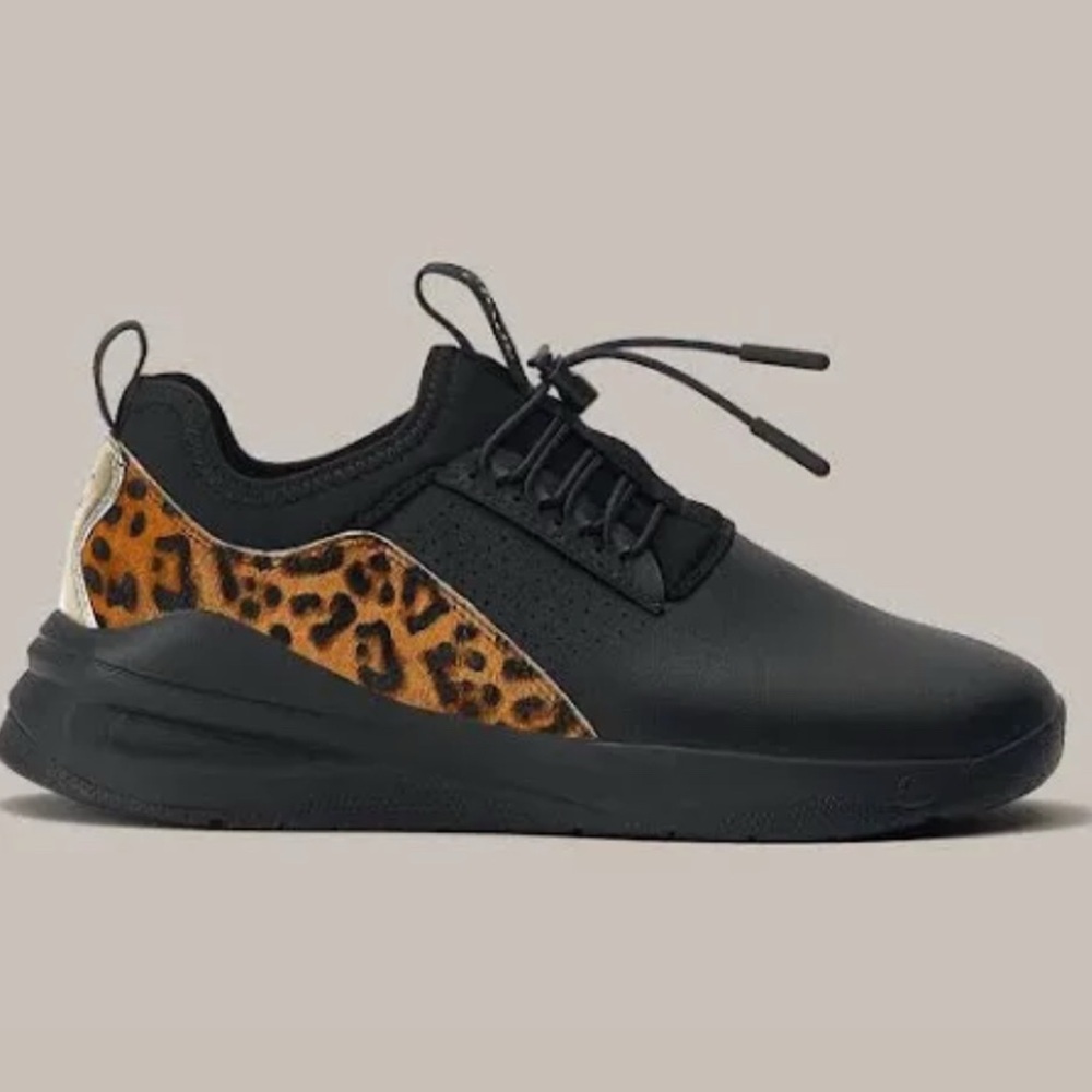 Clove Leopard Accent Black Women's Sneakers